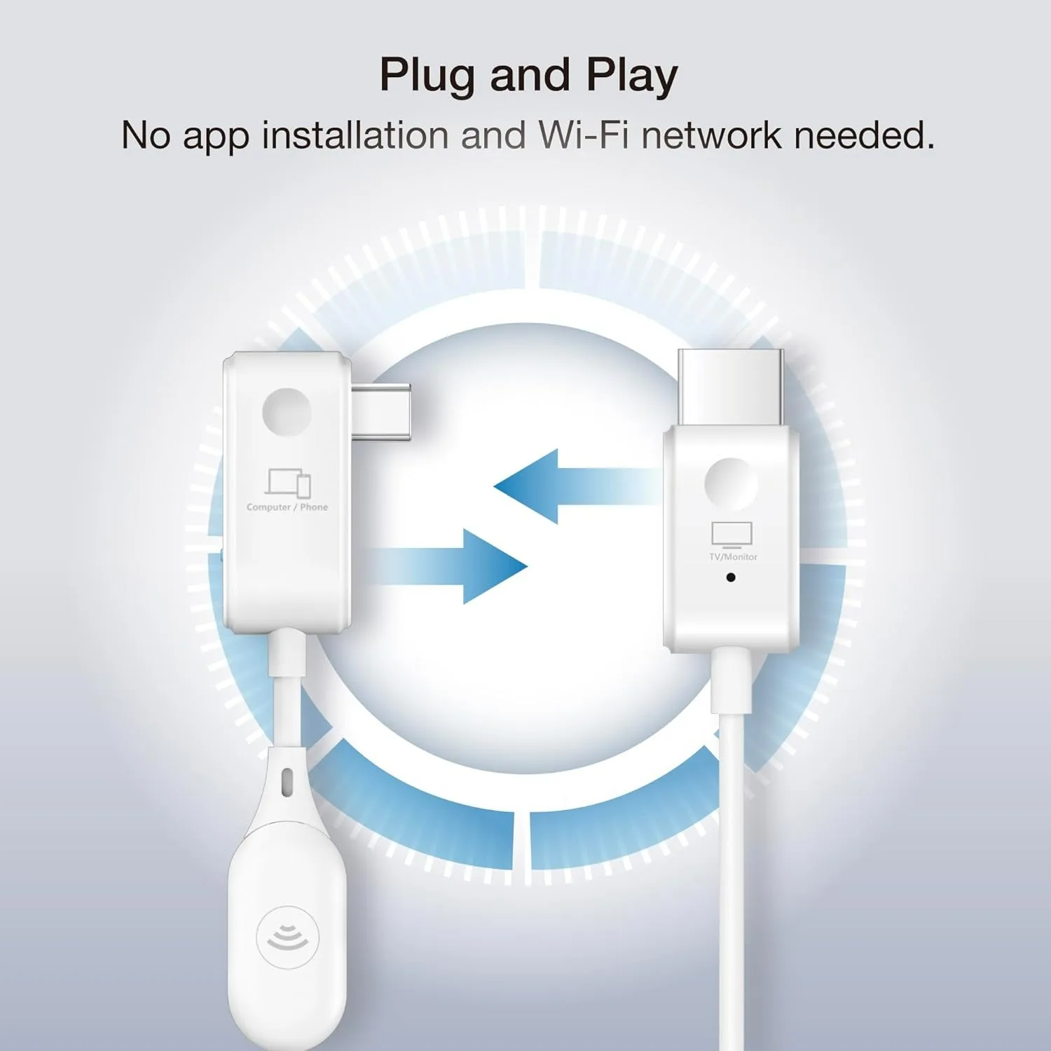 Proyección inalámbrica tipo C a pantalla 1080P, transmisor y receptor compatible con HDMI para Monitor HDTV de teléfono portátil Thunderbolt3 - imagen 4