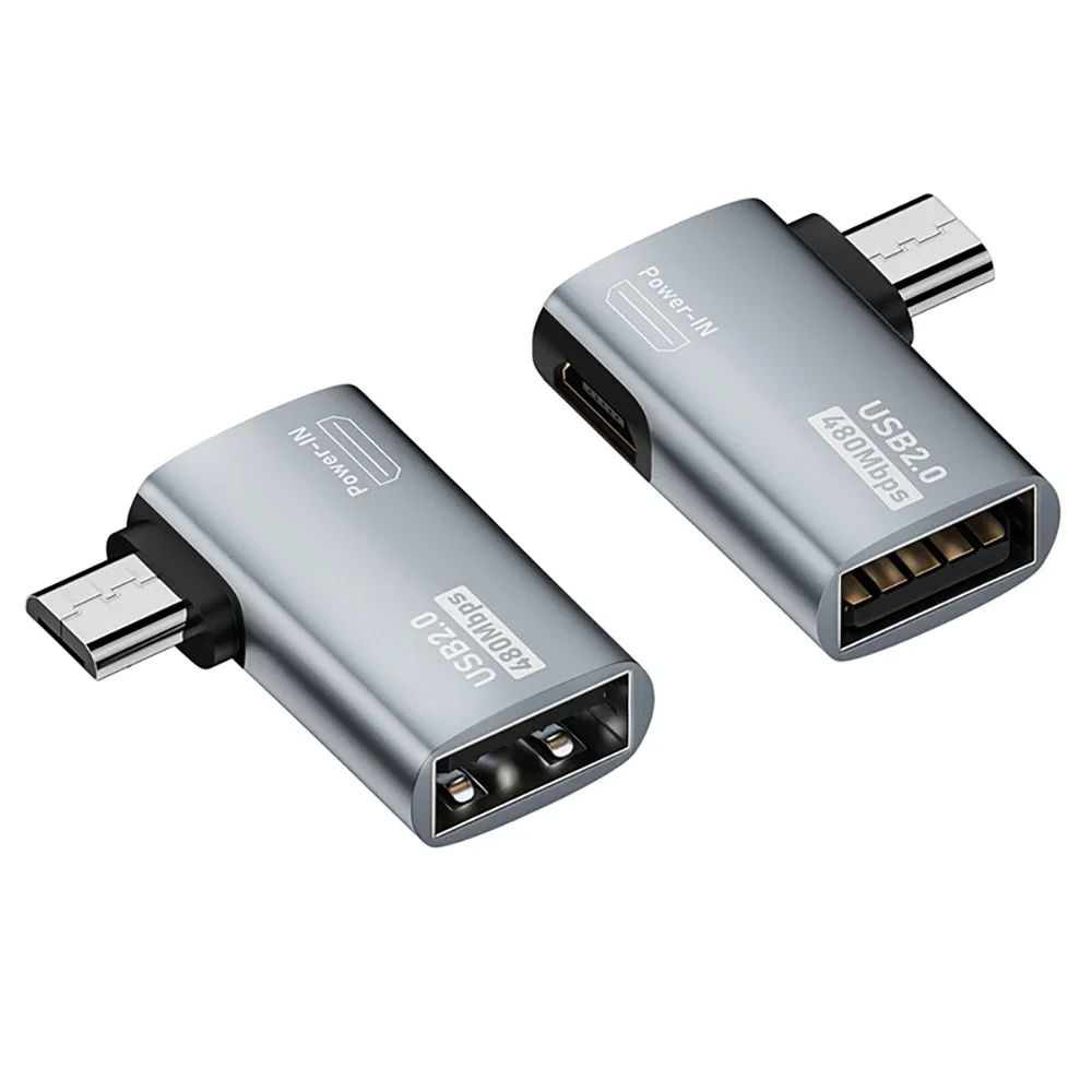 Adaptador OTG Para Fire TV Stick, adaptador de 90 grados, ángulo izquierdo/Derecho, alimentado por micro-usb a USB2.0, OTG, para tabletas y teléfonos Android