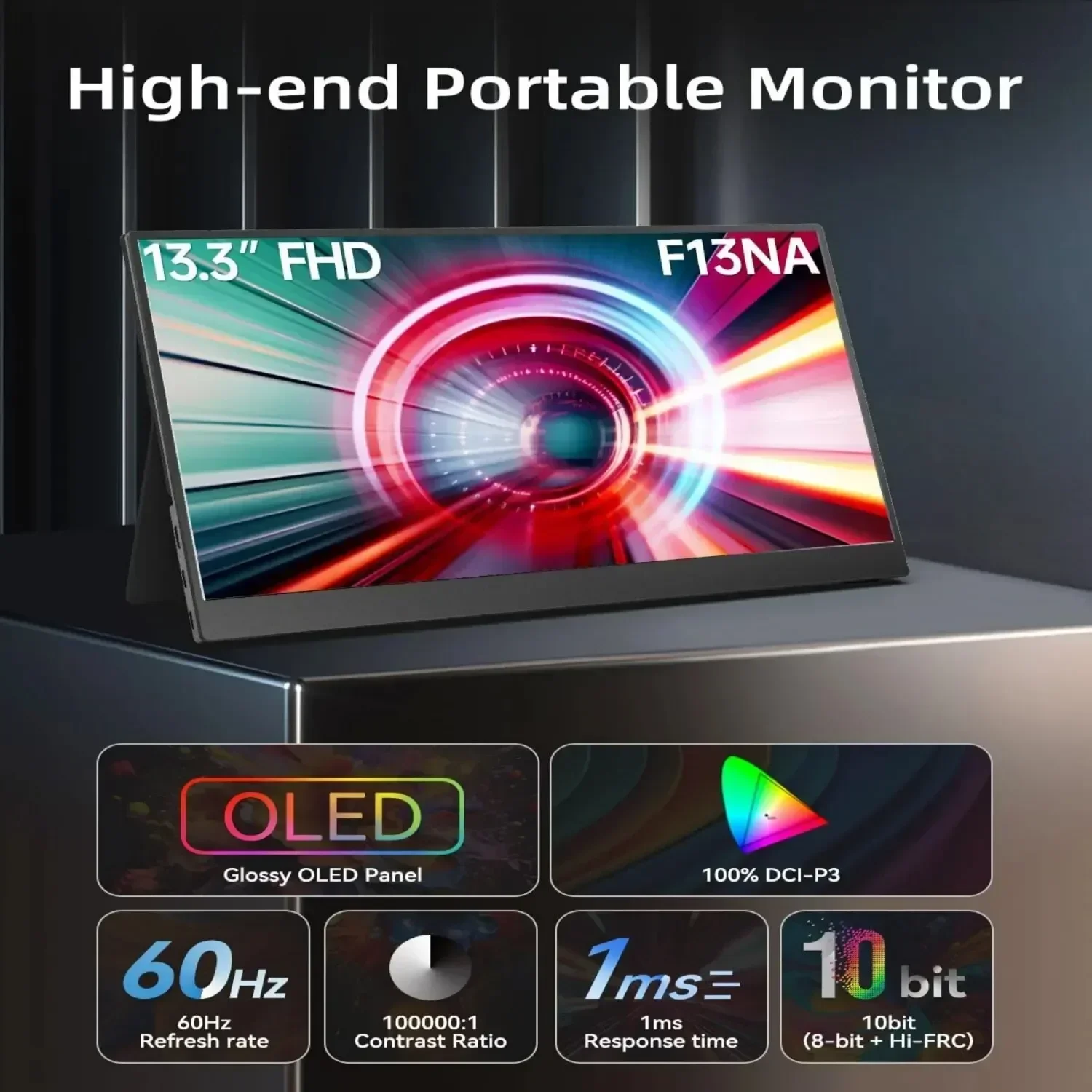 Insharkable 13,3 pulgadas 1080P OLED Monitor de juego portátil interruptor juego PS5 teléfono móvil ordenador TypeC pantalla expandida subpantalla - imagen 3