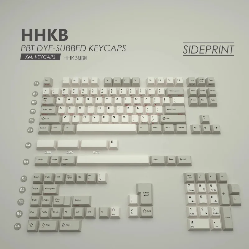 Teclas con huella lateral personalizadas PBT, diseño de personalización Blanco Retro Simple, tapa de tecla de 140 teclas para teclado mecánico, accesorios de regalo