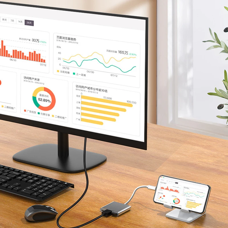 Tipo C a HDMI 4K USB 3,0 PD 100W Cable de carga USB 3,1 Hub para Mac Air Pro Huawei Mate10 Samsung S8 Plus HDTV proyector portátil - imagen 3