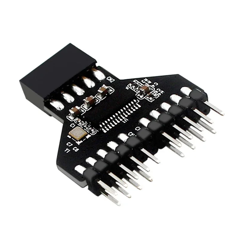 2 unids/lote placa base USB2.0 interfaz de 9 pines divisor de cabezal 1 a 2 adaptador de Cable de extensión - imagen 2