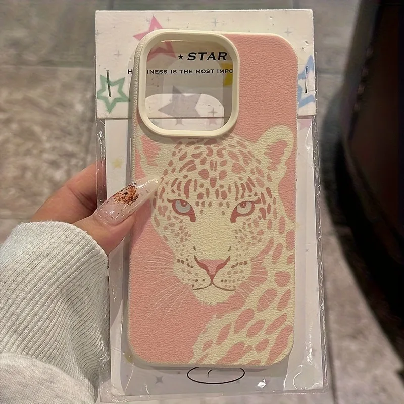 Para iPhone 17 Pro Max funda rosa con diseño de estampado de leopardo suave para iPhone Air 16 15 14 Plus 13 12 11 XS Max XR X 16E