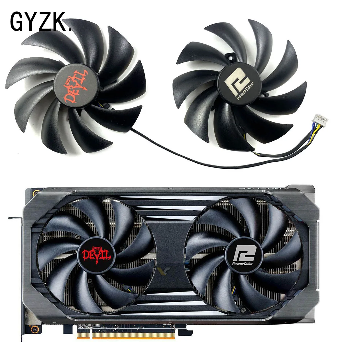 Para ventilador de repuesto de tarjeta gráfica POWERCOLOR Radeon RX6600 6600XT 6650XT Red Devil