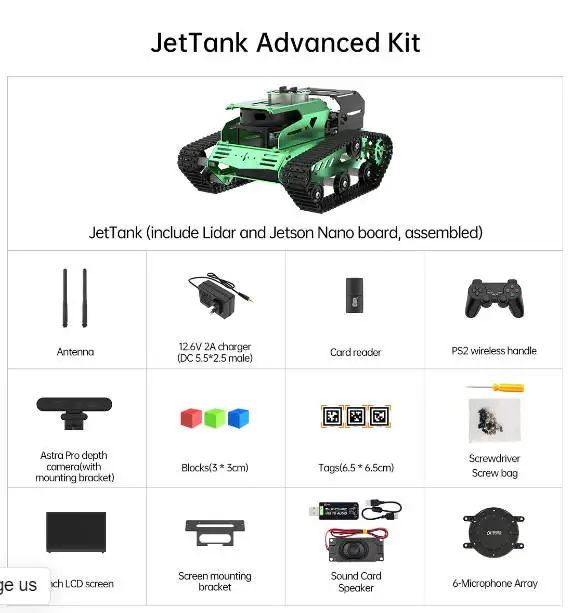 Hiwonder JetTank ROS Robot Tank alimentado por Jetson Nano con pantalla táctil de cámara de profundidad Lidar, compatible con mapeo y navegación SLAM - imagen 4