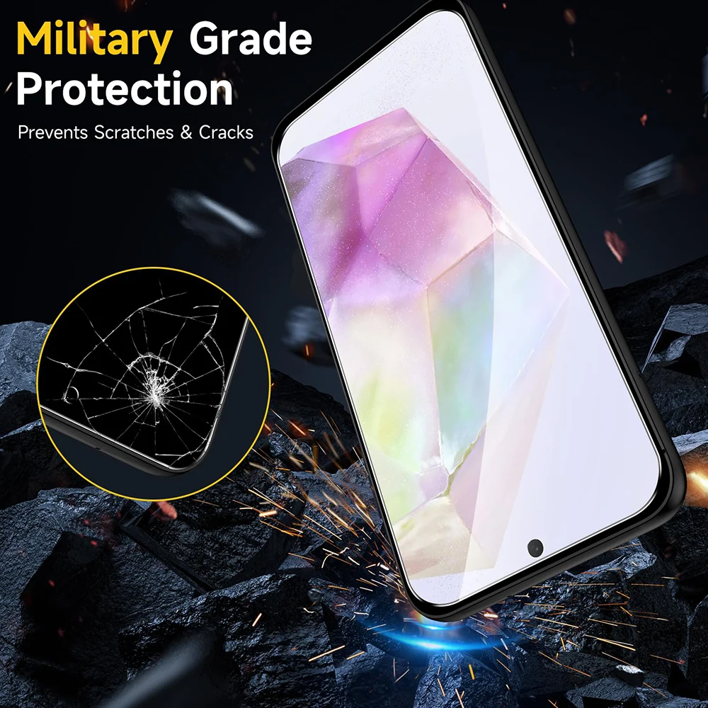 5 uds vidrio templado para Samsung Galaxy A35 A54 A13 A53 A52 A12 A22 A33 A32 A06 A52S A73 A05 A04 A55 A14 C55 M55 Protector de pantalla - imagen 2