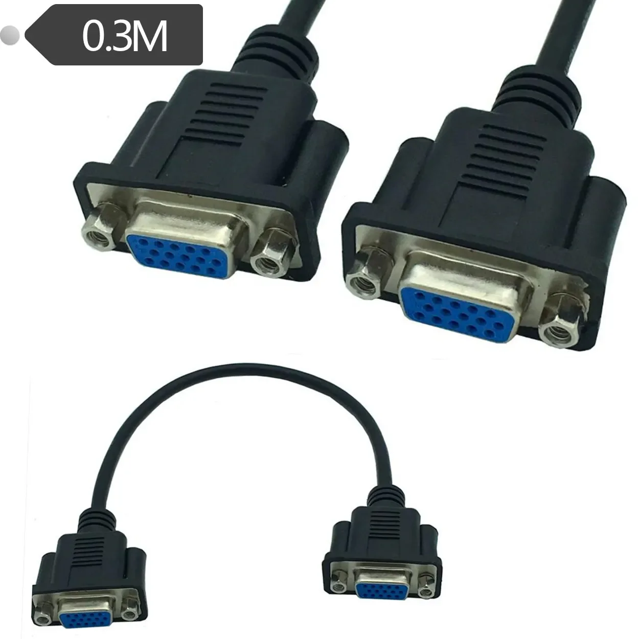 Cable VGA corto HD de 30cm, Cable completo de 15 Pines, macho a hembra, Cable RGB, núcleo de cobre para PC, Monitor de ordenador y proyector - imagen 3