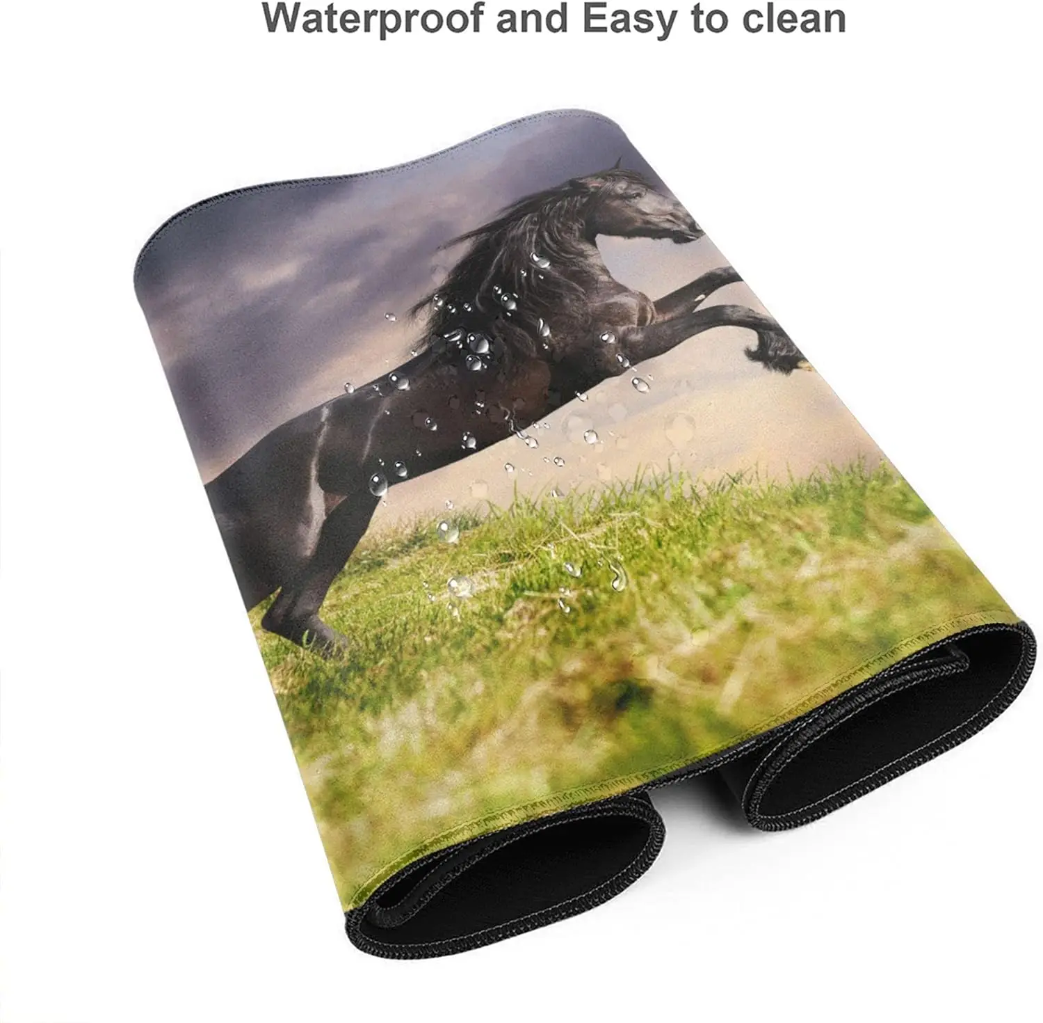 Alfombrilla de escritorio negra, alfombrilla de ratón extendida para juegos, juego de trabajo de oficina, teclado de ordenador, alfombrilla de ratón, Base de goma antideslizante, alfombrilla de ratón grande - imagen 4