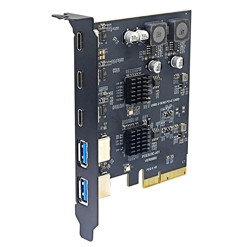Nuevo USB 3,2 HUB ASM3142 + VL822 Chip PCI Express X4 a 3 puertos tipo C + 2 puertos USB3.2 Gen2 adaptador de 10Gbps tarjeta de expansión USB PCIE - imagen 4