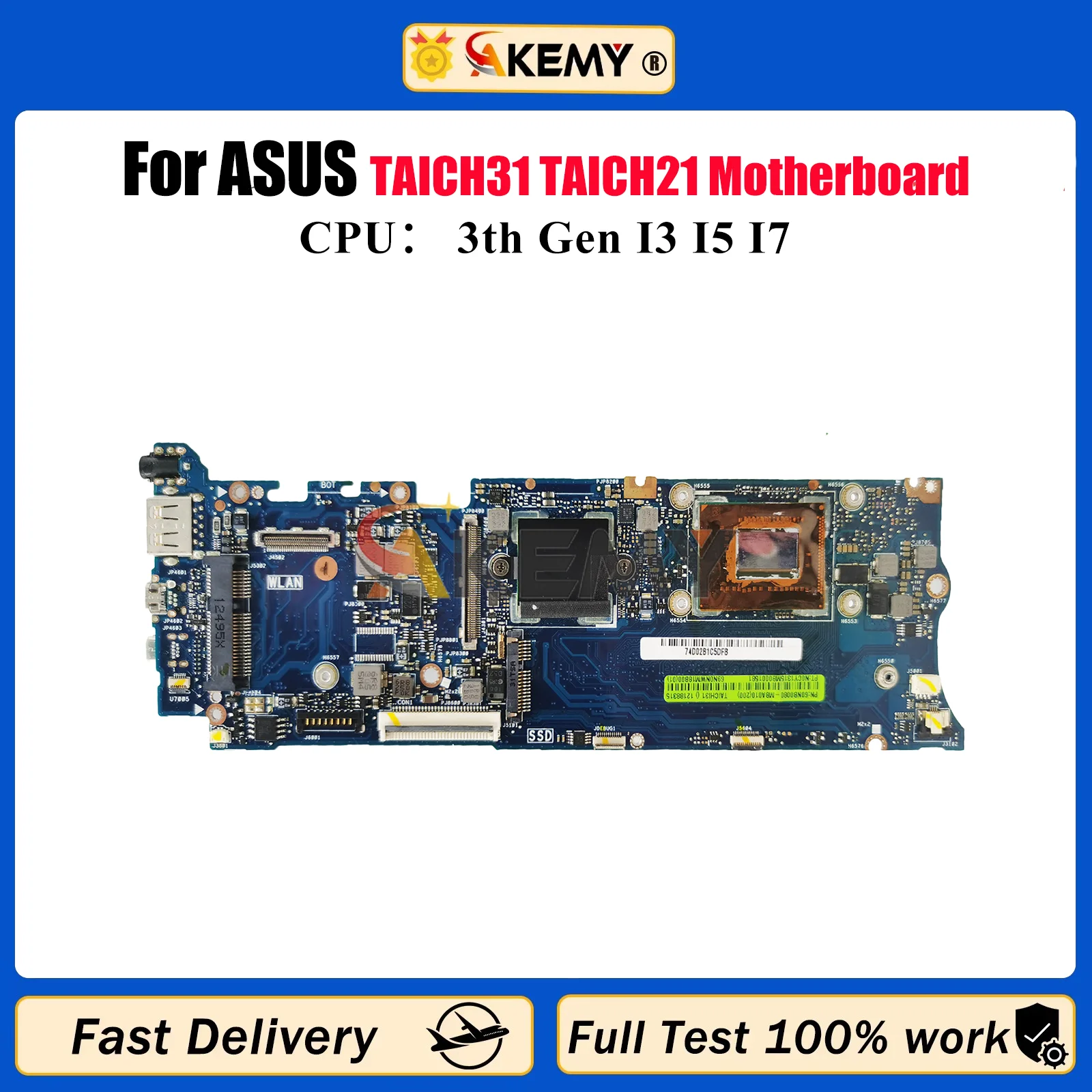 Placa base para ordenador portátil TAICHI31 para ASUS ZenBook TAICHI TAICH31 TAICH21 placa base para portátil con CPU 100% pruebas OK envío rápido stk