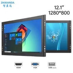 Monitor táctil LCD industrial de 12,1 pulgadas, VGA, 1280 x 800