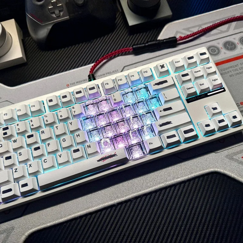 Teclas transparentes con tema de amor, Material de PC, tapa de teclas con perfil de cereza para teclado suplementario de eje magnético, teclas de jugador DIY - imagen 5