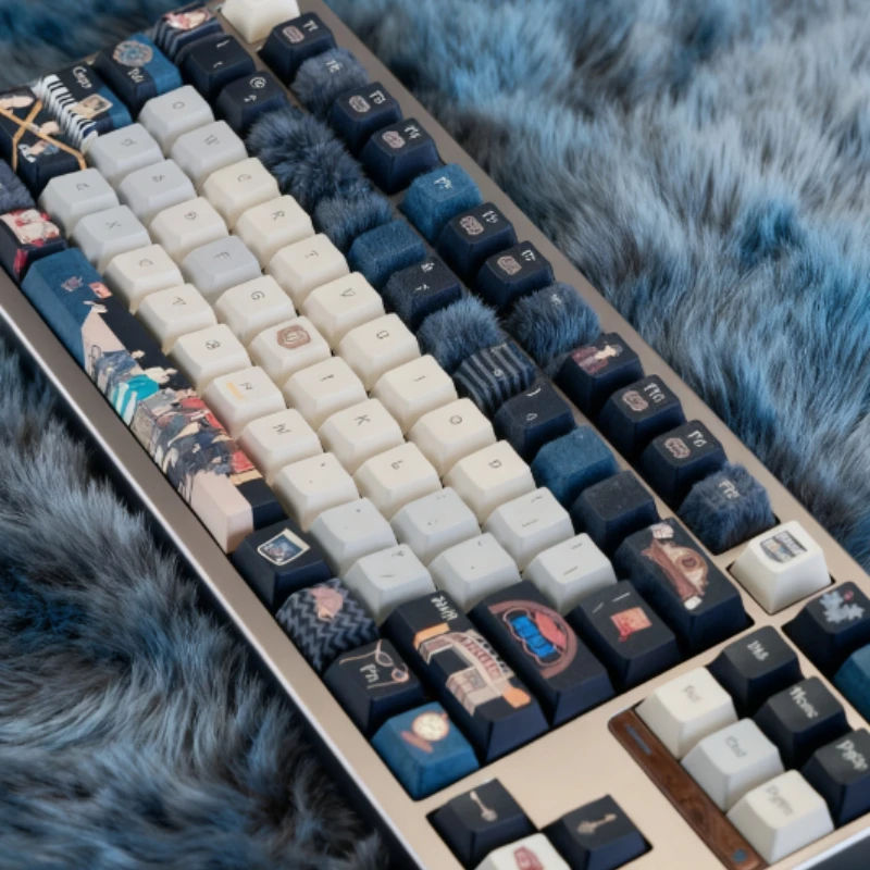 Juego de teclas reemplazables de estilo Retro PBT, perfil de cereza hecho en abanico, variedad sincera y desenganchar, periférico personalizado - imagen 5