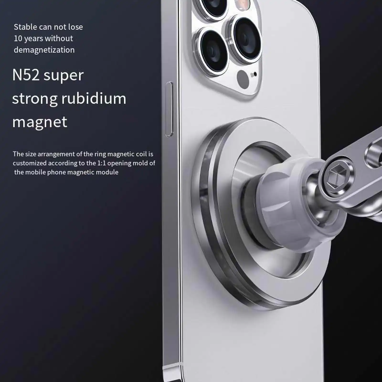 Soporte de teléfono magnético de escritorio superior para Magsafe iPhone 15 14 13 12 Series soporte de teléfono soporte de teléfono de brazo largo ajustable - imagen 3