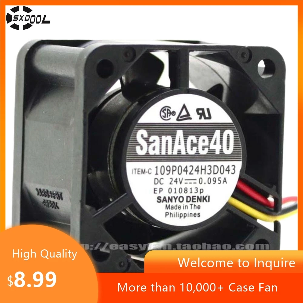 para SANYO 109P0424H3D043 24V 0.095A 40x40x28mm Ventilador de refrigeración para inversor, servidor y equipos industriales - imagen 2