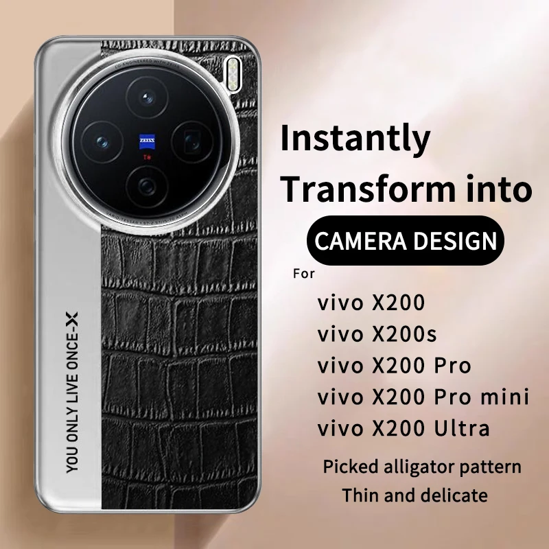 Para VIVO X200 Ultra funda de lujo de cuero PU funda protectora trasera para cámara para VIVO X200 Pro Mini X200S X200Ultra carcasa de teléfono