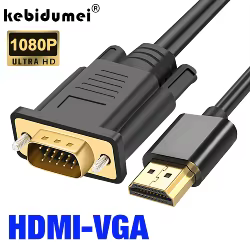 Adaptador Compatible con HDMI a VGA, enchufe chapado en oro, línea Connecto, convertidor HD 1080P, Cable de 1,8 M para escritorio, portátil, PC, TV Box, Monitor