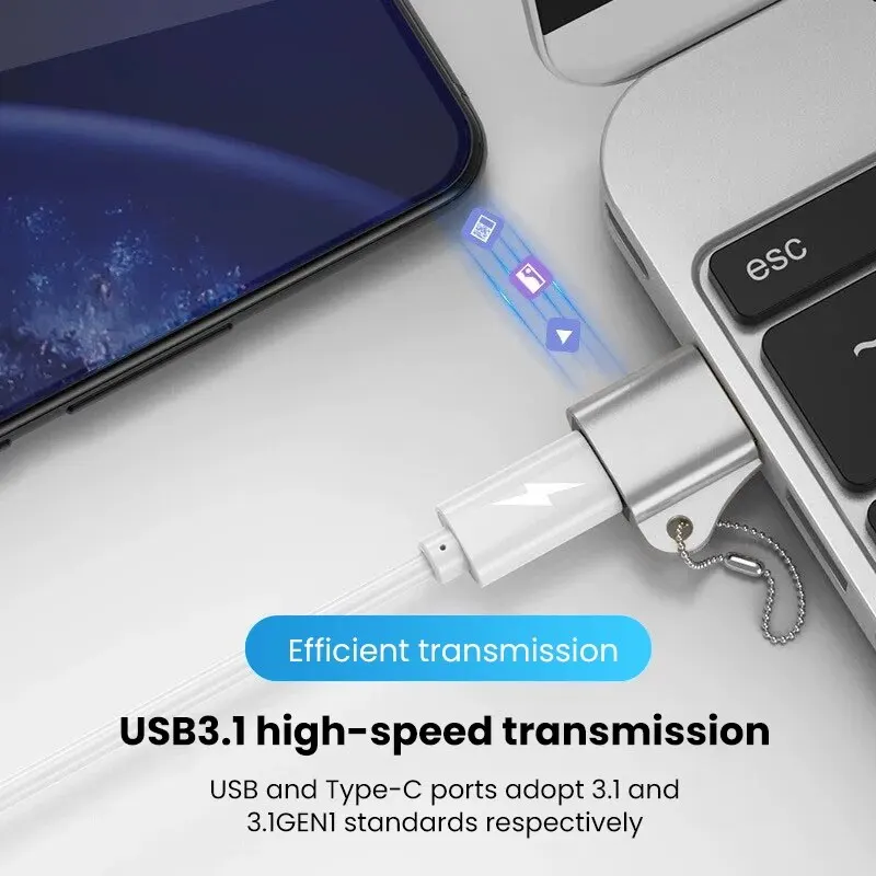Adaptador USB3.1 macho a hembra tipo C OTG, conector de datos para Samsung S20, Xiaomi, Huawei, Macbook, teléfono, conector OTG - imagen 3