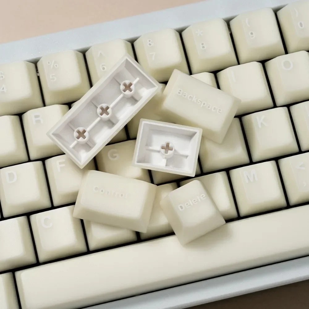 Han-teclas de Jade blanco con perfil de cereza, teclas translúcidas de moldeo por inyección de dos colores para teclado mecánico para jugar MX Switch - imagen 3