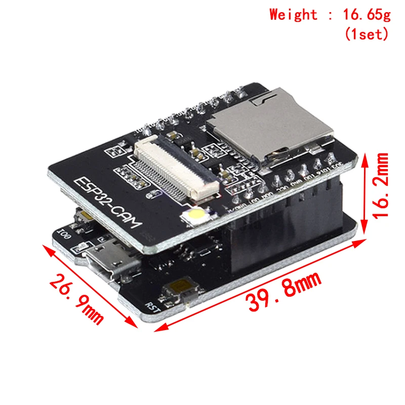 Placa de desarrollo ESP32-CAM MICRO USB, serie ESP32 A WiFi, cámara ESP32, CH340, CH340G, 5V, Bluetooth + OV2640 - imagen 2