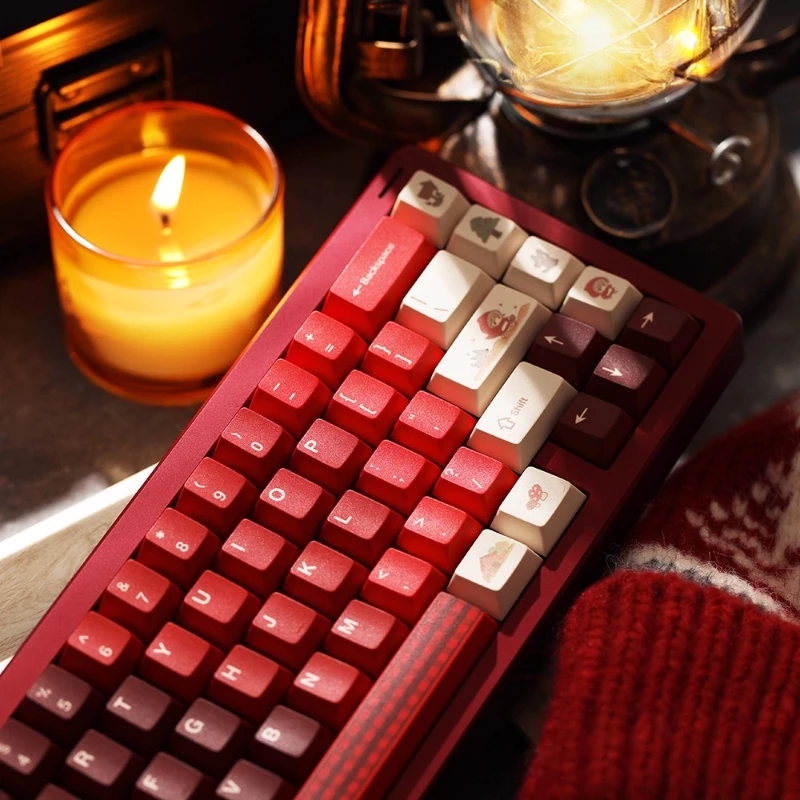 Teclas originales dibujadas a mano, teclas Little Red Riding, sublimación PBT, perfil de cereza, tapa de tecla de punto de Anime de dibujos animados de 1,7mm para jugadores - imagen 5
