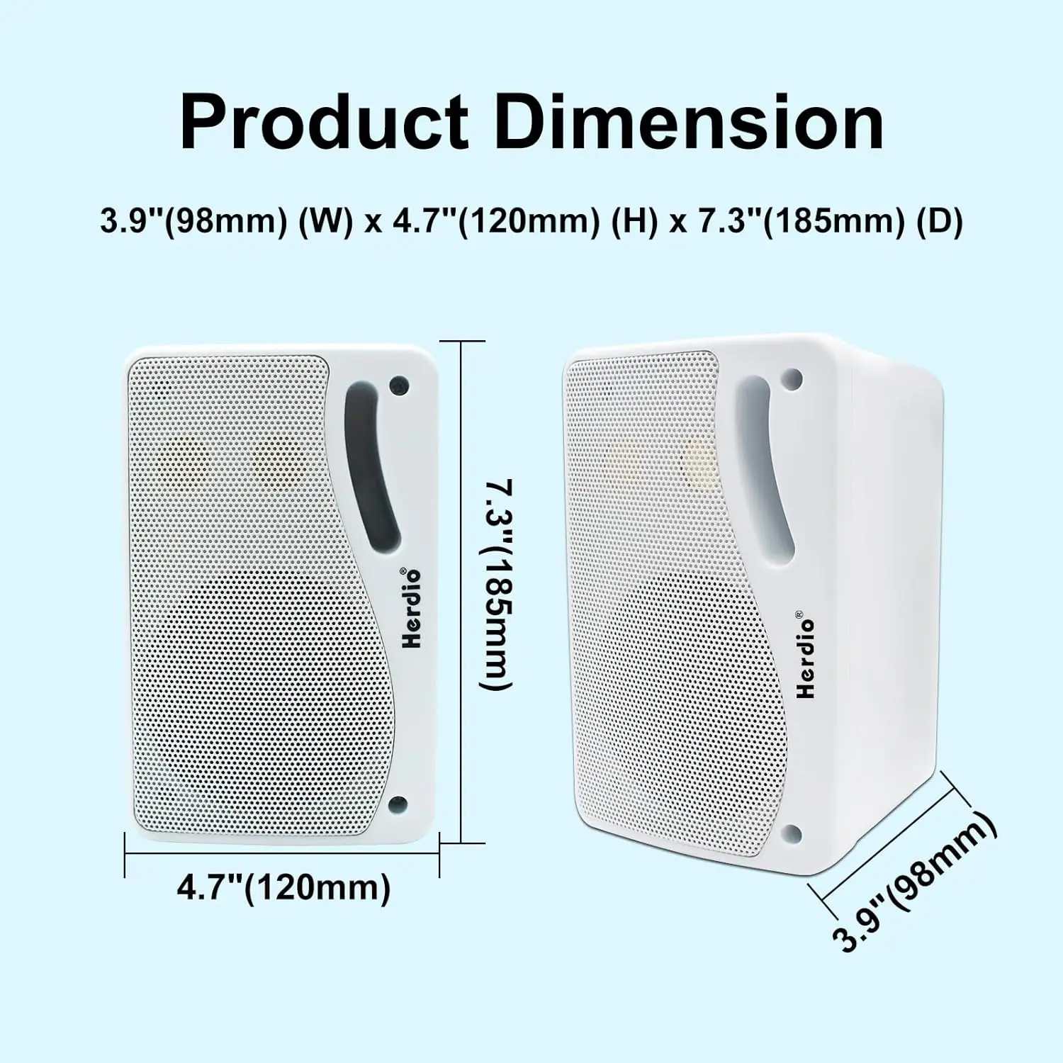Herdio 2 uds 3,5 ''altavoces pasivos para exteriores 200W altavoces de montaje en pared montables Premium de 3 vías con sonido Superior resistente al agua - imagen 3