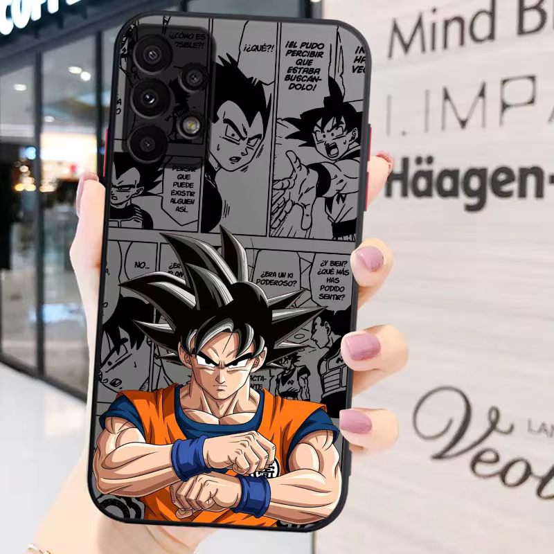D-Dragon Ball Manga Goku funda artística para Samsung Galaxy A71 A55 A54 A51 A16 A06 A04e 5G funda de teléfono translúcida esmerilada - imagen 5