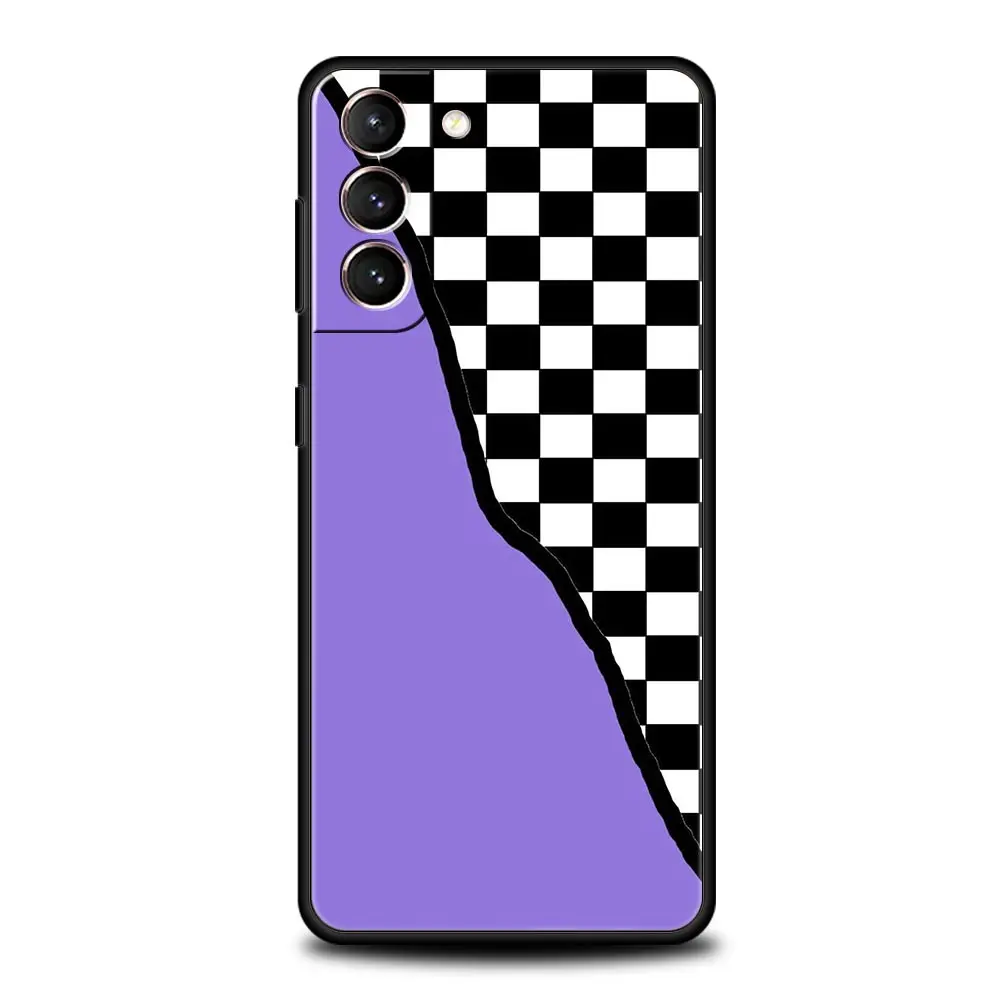 Funda de teléfono con diseño de tablero de ajedrez para Samsung Galaxy S25 Edge S24 S23 S22 S20 Ultra S21 FE 5G S10 Plus, funda suave de TPU - imagen 3
