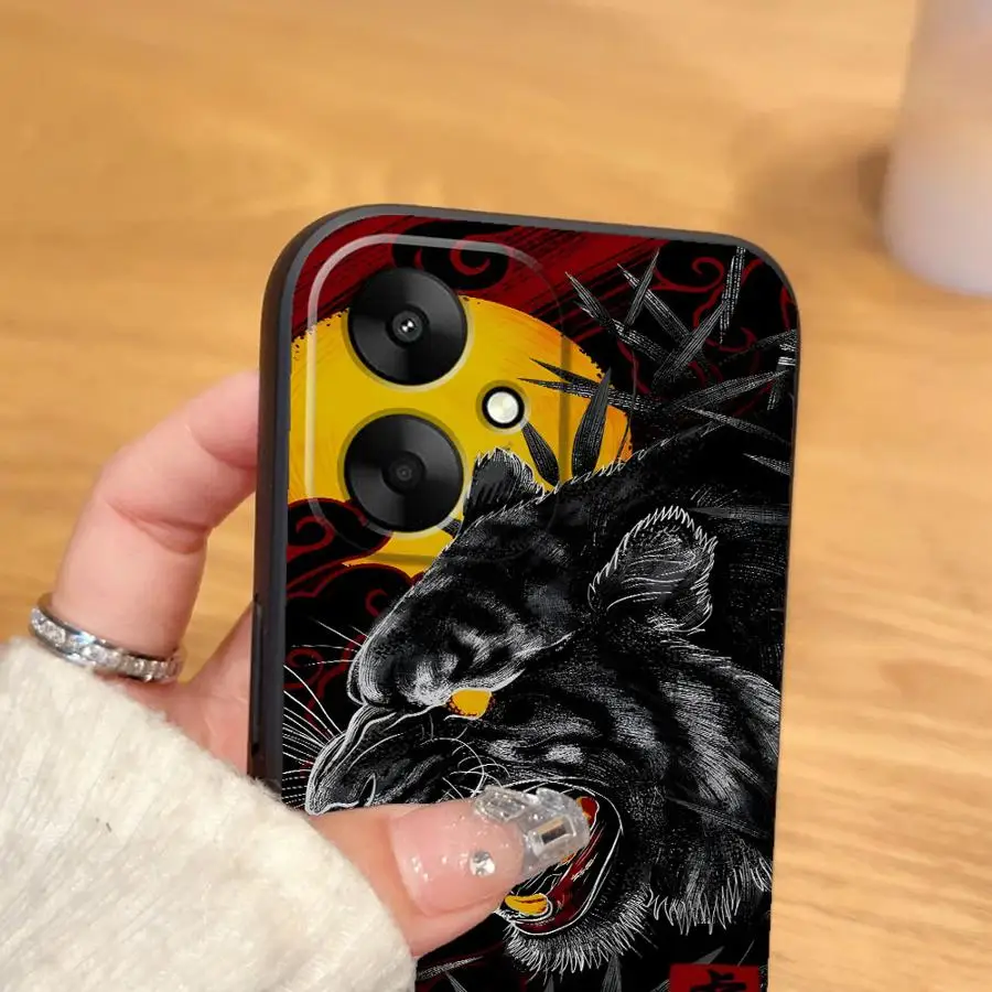 Funda con pintura de sol y León para Xiaomi Redmi 12C A1 A2 Plus A5 K40 K80 Pro 14C 13C A4 10 9 A3, funda negra suave para teléfono - imagen 2
