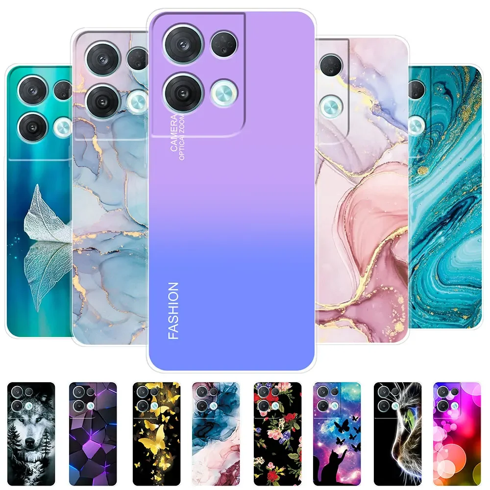 Para OPPO Reno 8 Pro 5G funda 8 Pro + funda transparente de Color degradado para OPPO Reno 8 Pro + Plus Reno8 funda trasera de silicona