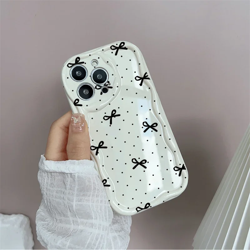 Funda de teléfono de silicona con diseño de lazo Y2K de dibujos animados para Iphone 17 16 16e 11 12 13 14 15 Pro Max 15 Plus 17 Air Back Cases Cover - imagen 3