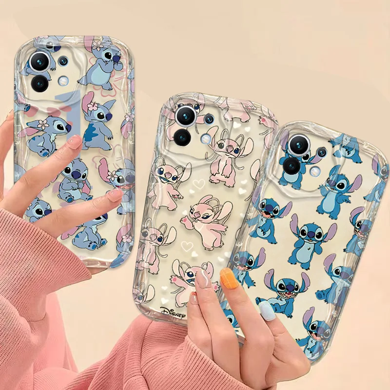 Funda transparente Disney Stitch Angel para Xiaomi 13T 12T 14 13 12 11 Lite 5G NE 10T POCO X5 X6 Pro X3 NFC X4 GT F3 F4 F5 F6 M6 M5S C65 - imagen 2
