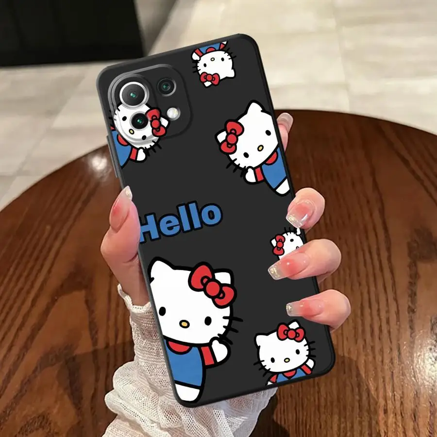 Funda de teléfono suave negra de dibujos animados de Hello Kitty a la moda para Xiaomi Mi 13 14 15 Pro 12X 10T 11T 12T Pro 11 12 13 Lite - imagen 5