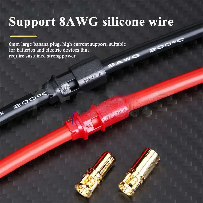 Alta corriente 200A REB 6808 PRO S6 P8 enchufe chapado en oro modelo impermeable conector de batería de litio de avión puede conectar cable 8AWG - imagen 3