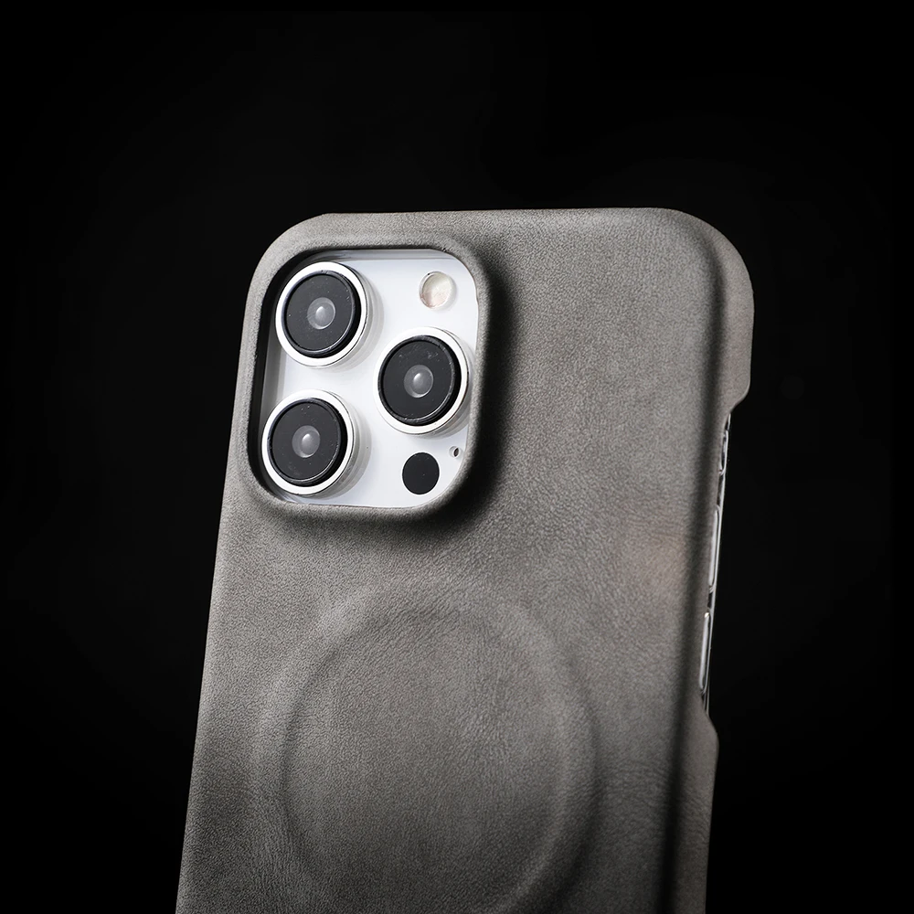 Funda de teléfono magnética de piel de oveja de lujo para iPhone Air 12 13 14 15 16 17 Pro Max 15pro carga negocios para cubierta MagSafe - imagen 4