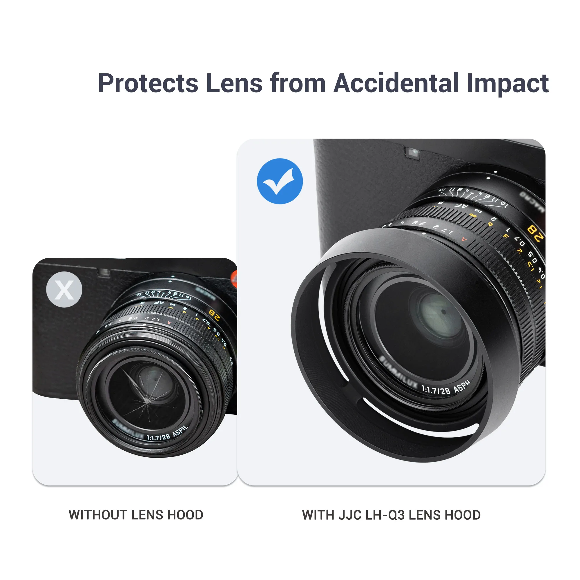 Parasol de lente de Metal JJC con tapa para lente de cámara Digital Leica Q3 43 Q3 Q2 Q negro dorado reemplaza la cubierta de lente redonda Leica Q - imagen 3