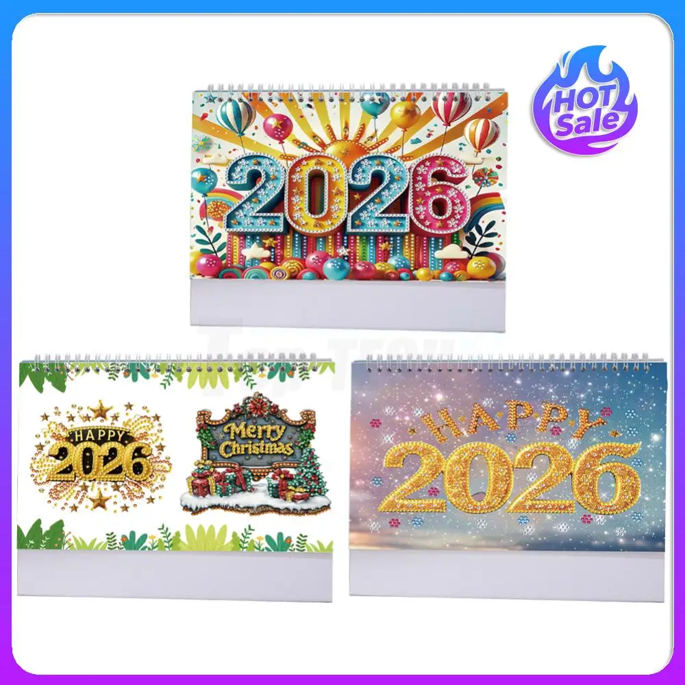 Kit de calendario mensual con pintura de diamantes, calendario artesanal, adorno de escritorio, calendario de mesa con tapa mensual para planificación de oficina en casa
