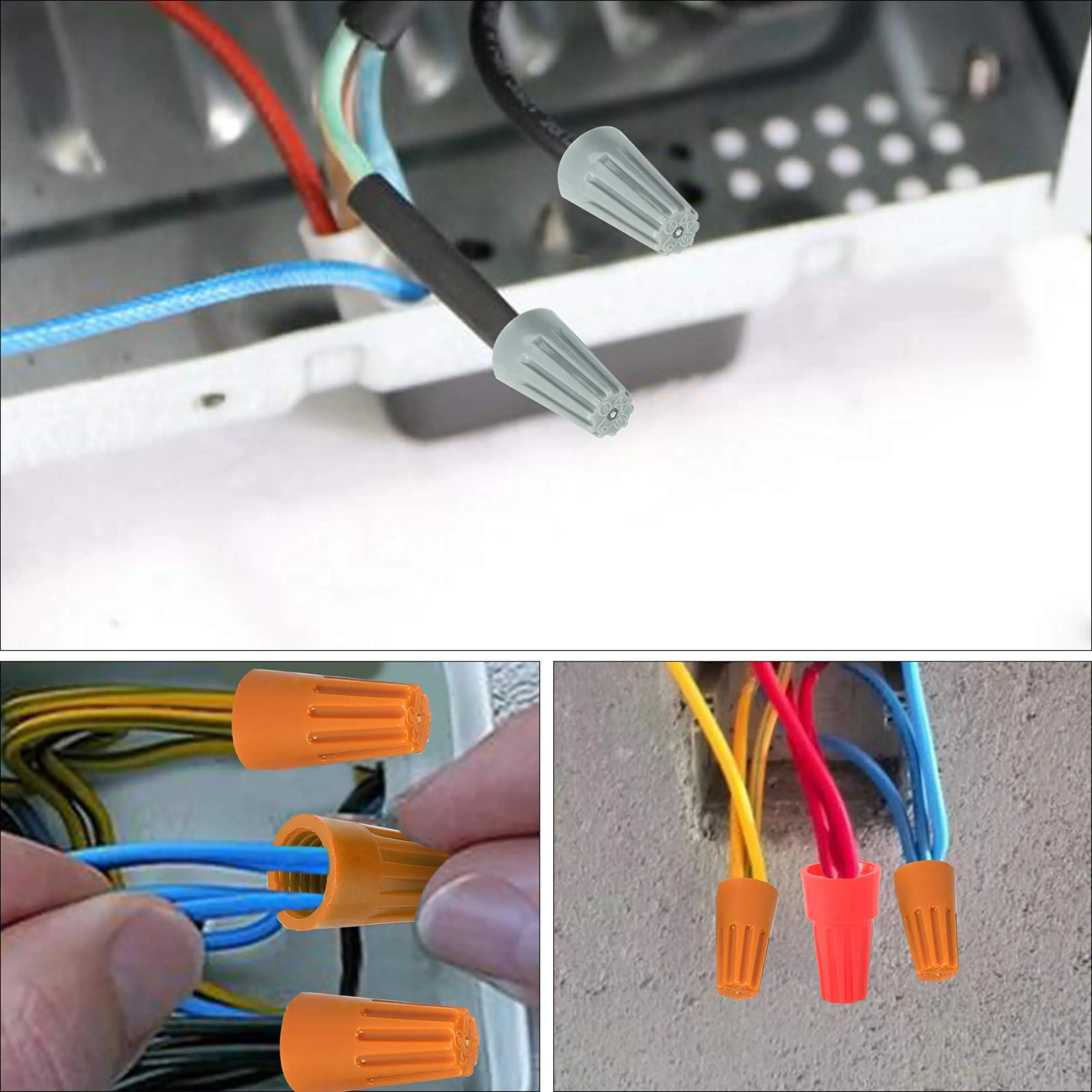 40 Uds. Conectores de cable, tapa de Terminal de tornillo, insertos aislantes, conectores de cable eléctrico giratorio con tapas de cable portátiles de resorte - imagen 4