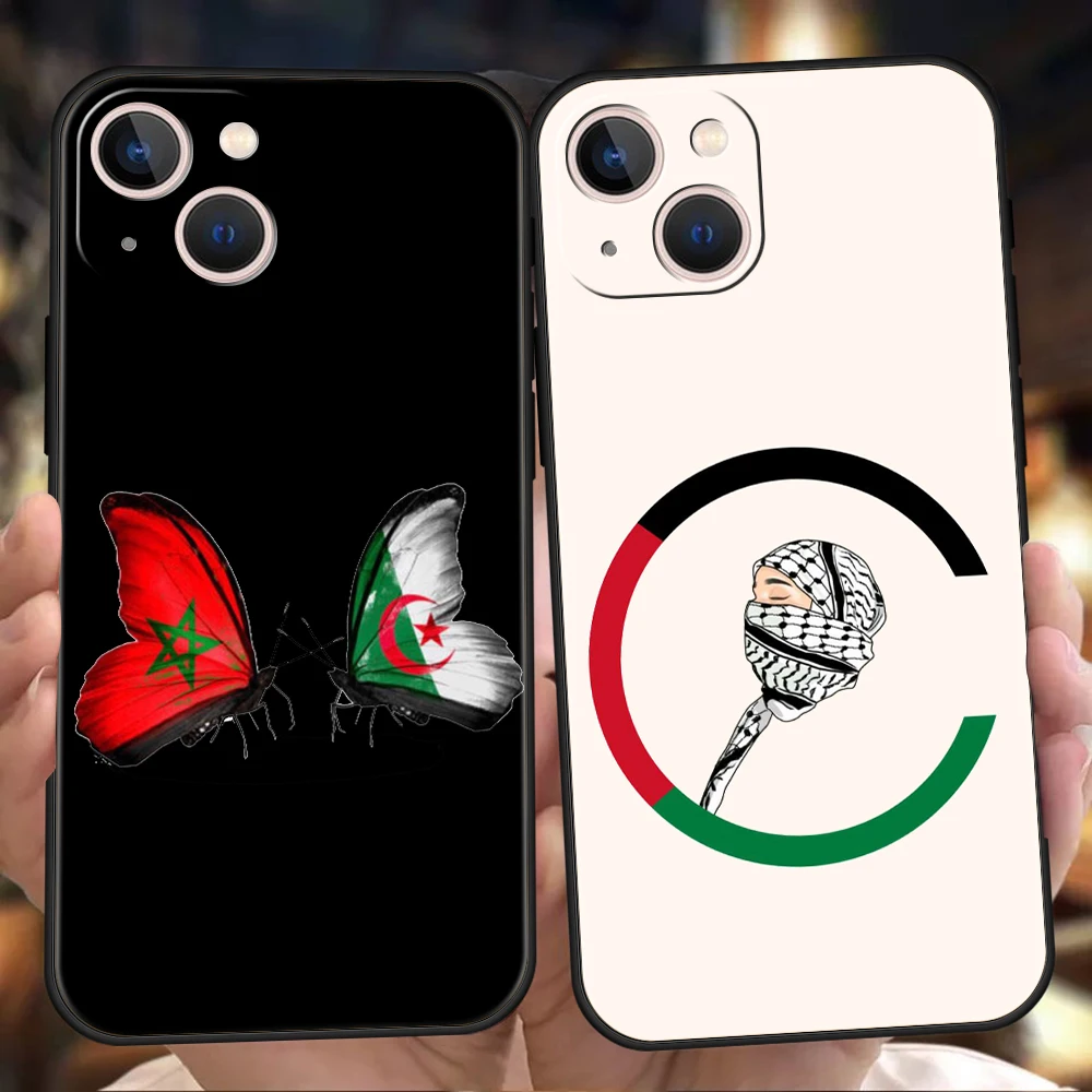 Funda de teléfono suave de TPU de lujo para iPhone 17 Air 16E 16 11 15 14 Pro MAX 12 13 7 8 Plus X XR XS SE 2022, funda con bandera de Argelia