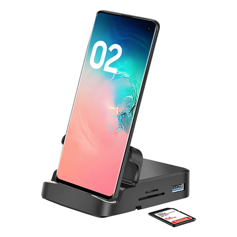 Estación de acoplamiento 8 en 1 tipo C HUB, soporte para teléfono, estación Dex Pad, adaptador de cargador de energía compatible con USB C a HDMI para Samsung - imagen 3