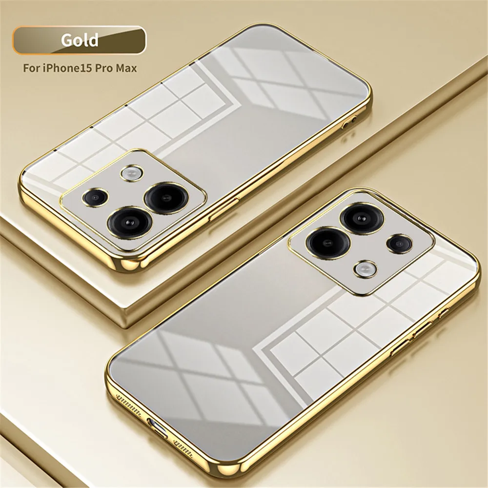 Funda enchapada de lujo para Xiaomi Redmi Note 13 Pro Plus, POCO M6, X6 Pro, C65, 13T, 13 Lite, funda de silicona suave transparente, Redmi 13C, A3, 4G - imagen 3