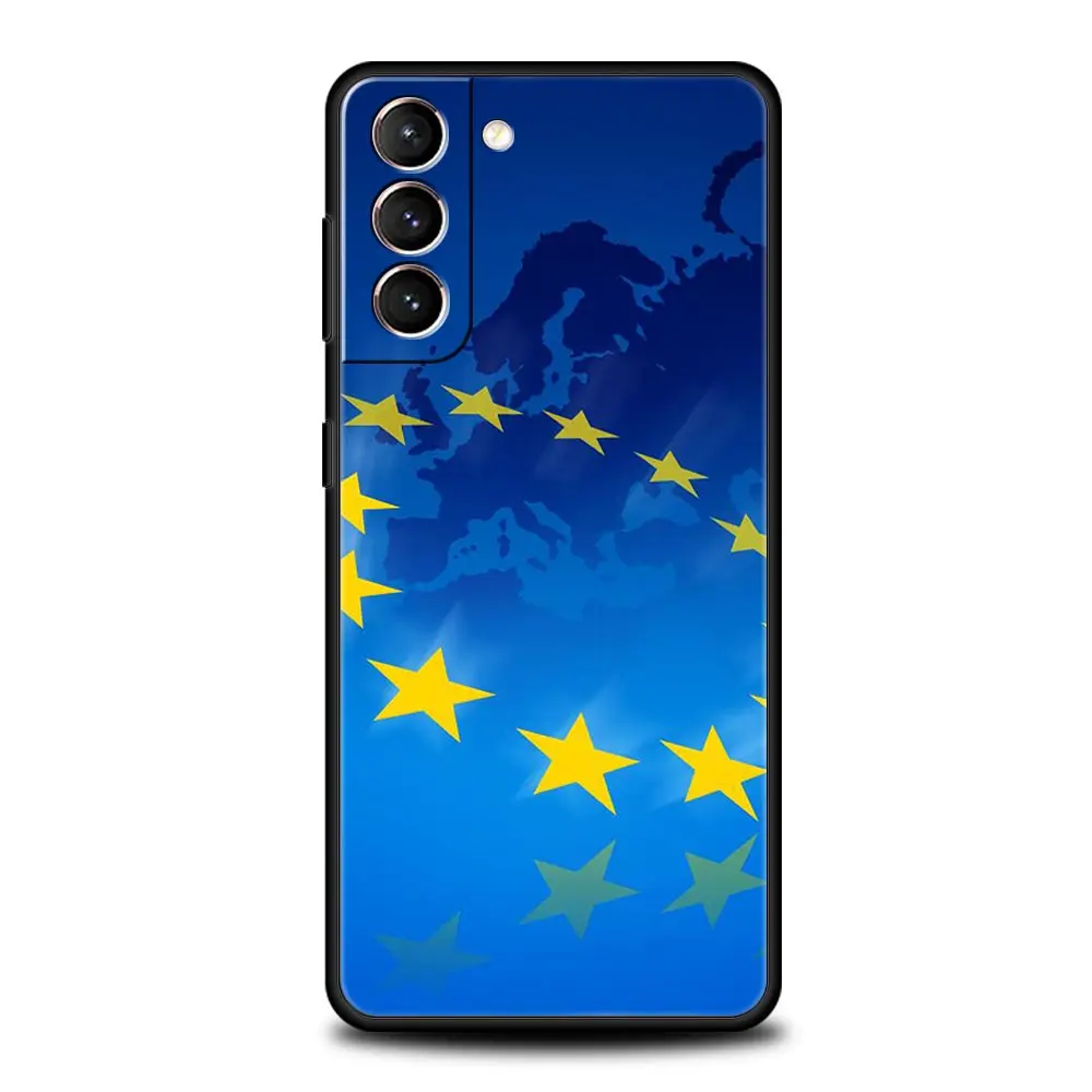 Funda de teléfono con bandera de la UE para Samsung Galaxy S25 Edge S24 S23 S22 S20 Ultra S21 FE 5G S10 Plus, funda suave de TPU - imagen 4