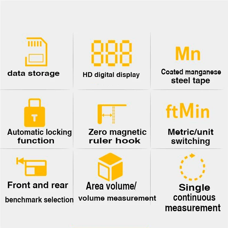 SUPER HOT 3 en 1 LCD 60M medidor de distancia láser Digital cinta métrica de 5M - imagen 3