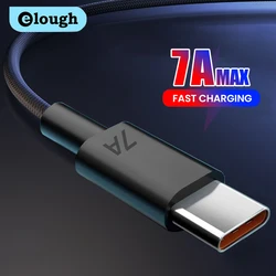 Elough 7A USB tipo C Cable de carga rápida 120W USB C Cable de cargador rápido para Huawei Honor vivo oppo Cable de datos