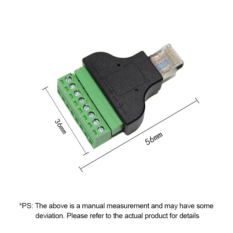 2 uds alta calidad RJ45 a adaptador de Terminal de tornillo RJ45 macho/hembra a conector de 8 pines divisor RJ45 para CCTV DVR accesorios CCTV - imagen 4