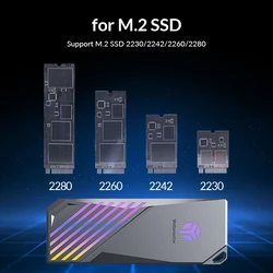 Yottamaster Carcasa M.2 NVMe SSD USB-C 10Gbps AURA SYNC