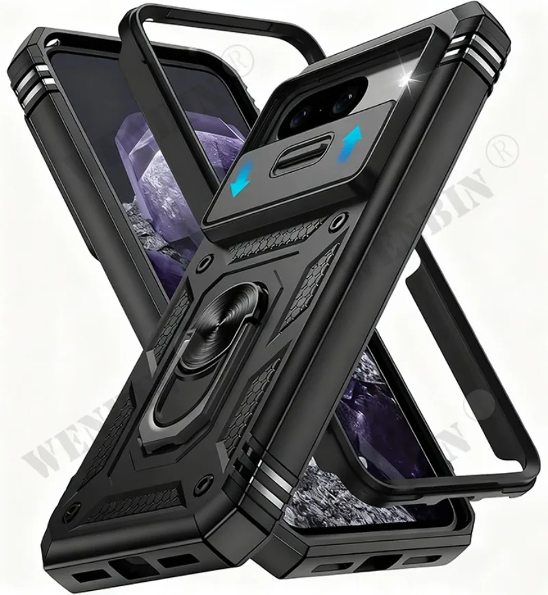 Case For Google Pixel 10 10 Pro 10 Pro XL 9 8 Pro 9A 8A Heavy Duty With Camera 360 Degree Kickstand Cover Capa Fundas - imagen 3