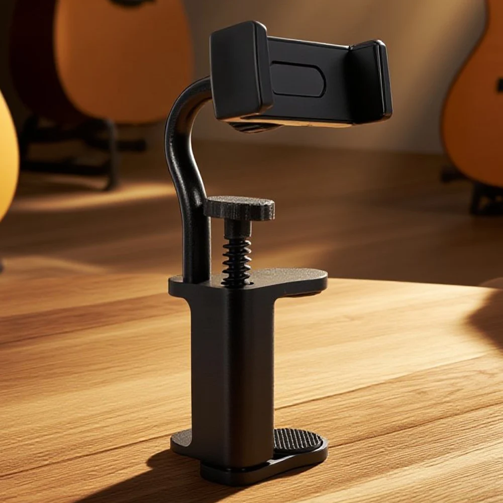 Soporte ajustable para teléfono, manos libres, guitarra gruesa, soporte para teléfono móvil, abrazadera para cámara de guitarra para grabar vídeo y llamadas en Streaming - imagen 3