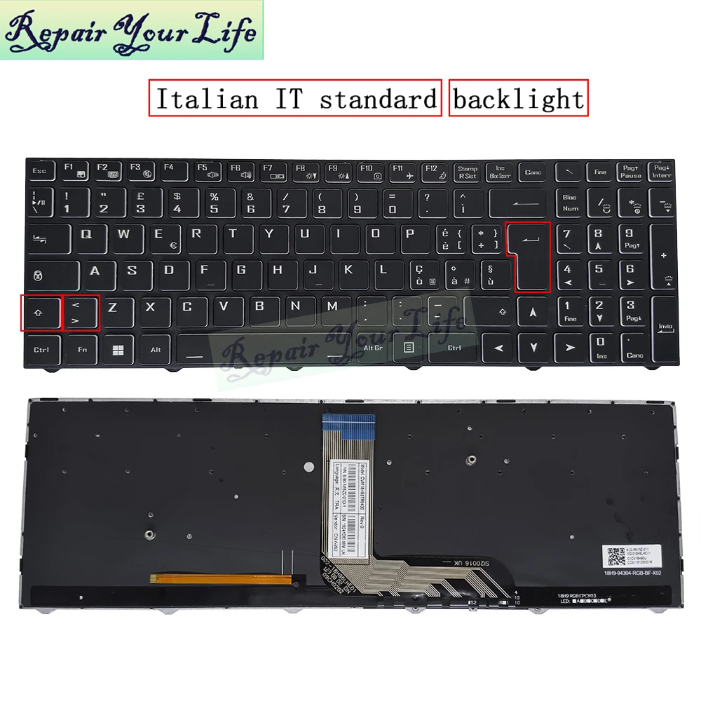 PT-BR Reino Unido Brasil alemán italiano francés teclado retroiluminado para Medion Erazer Crawler E10 E25 P20 NP70PNP-M MD61861 MD62364 MD62449 - imagen 5