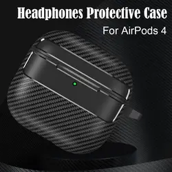 Funda TPU AirPods 4 Fibra Carbono Antigolpes con Gancho